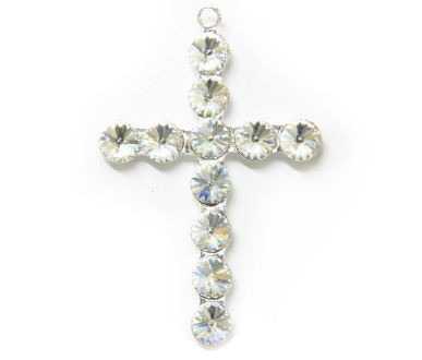 42211 50mm Crystal Silver Plated 1 Ring Cross P/Q 1