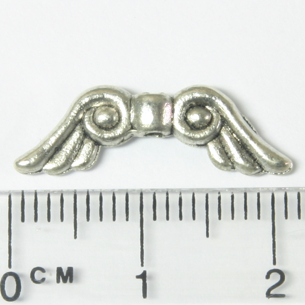 Angel Wings 21mm Silver Plated Pack Qty 10