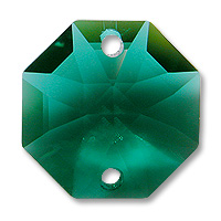 Strass U8116 14mm Emerald 2 Hole Octagon Pack of 10