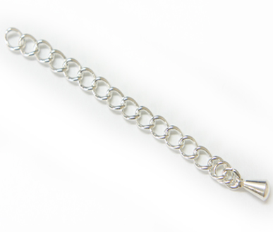 JFEC 65mm Silver Plated Necklace Extension Chain PQ 10